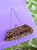Vintage 90s Leopard Print Velvety Purse