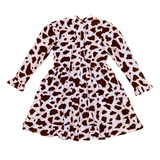 Brown Cow Babydoll Dress & Bonnet (S)