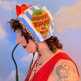 Circus & Leopard Reversible Clown Bonnet
