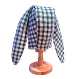 Plaid Bunny Ear Hooded Scarf