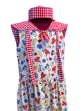 Red Plaid Sailor Hat with straps