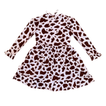 Brown Cow Babydoll Dress & Bonnet (S)