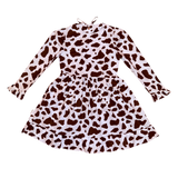 Brown Cow Babydoll Dress & Bonnet (S)