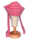 Red Plaid Sailor Hat with straps