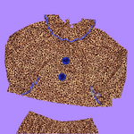 Leopard Blue Ric Rac 3 Piece Clown Set (L)
