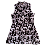 Dalmatian A-Line Mock Neck Mod Dress (L)