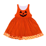 Smiley Pumpkin Jumper Dress w/ pockets (S)
