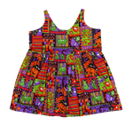 90s Mom Vibes Patchwork Jumper Dress (2X)
