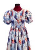 Build Snowman Shirred Babydoll Dress (L-2X)