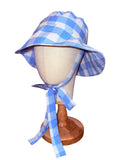 Blue Plaid Sun Hat
