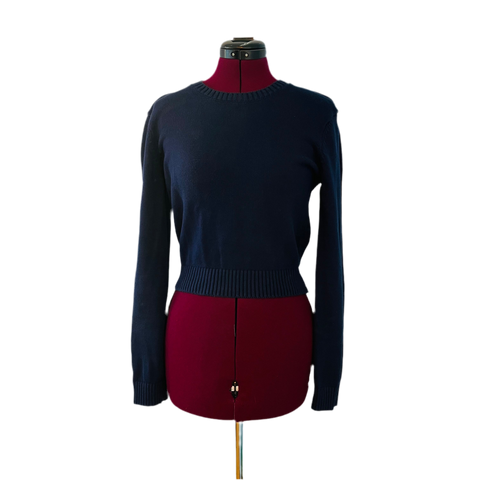 American Apparel Navy Blue Cropped Sweater Sz L