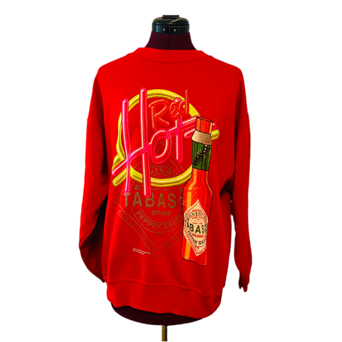 Vintage 90s Red Hot Sauce Crewneck Sweatshirt Sz L