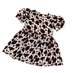 Cow Print Babydoll Dress & Bonnet (L)