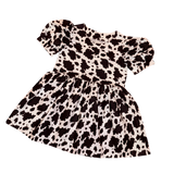 Cow Print Babydoll Dress & Bonnet (L)