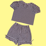 Black White Gingham Top (L)