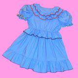 Blue Clown Ruffle Dress (L)