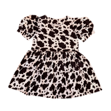 Cow Print Babydoll Dress & Bonnet (L)