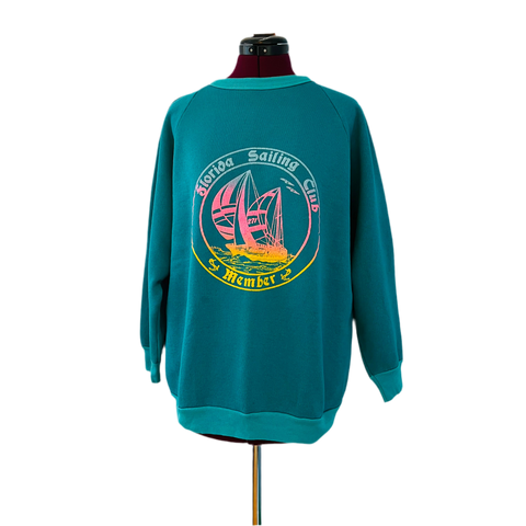 Vintage 80s Florida Sailing Club Crew Neck Sweatshirt Sz L