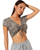 Motel Black Floral Spring Fling Crop Top Sz M