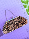 Vintage 90s Leopard Print Velvety Purse