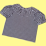 Black White Gingham Top (L)