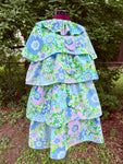 Flower Power Tiered Dress w/ Collar (L)
