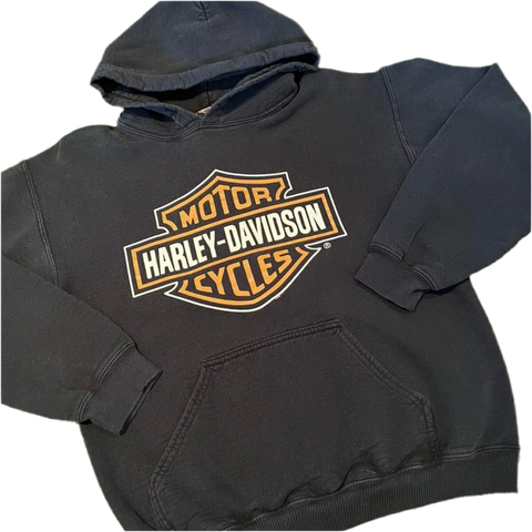 Harley Davidson Madrid Spain Logo Hoodie Sz Small