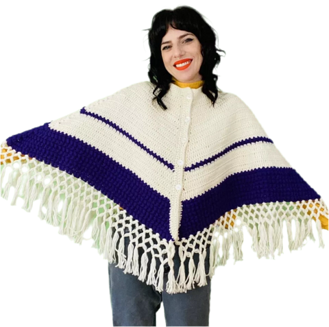 Vintage 1970s Handmade Pancho OSFM