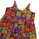 90s Mom Vibes Patchwork Jumper Dress (2X)