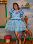 Blue Clown Ruffle Dress (L)