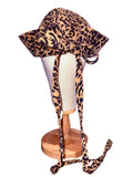Leopard Print Sailor Hat with ties