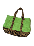 Green Leopard Tilly Tote Bag with “Stinky” Hand Embroidered
