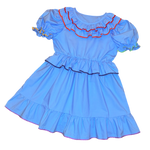 Blue Clown Ruffle Dress (L)
