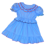 Blue Clown Ruffle Dress (L)