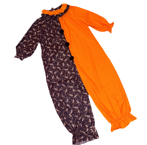 Spooky Skeleton Clownsuit w/ Collar (XL)