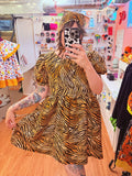 Tiger Babydoll Dress & Bonnet (M)
