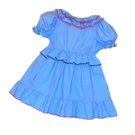 Blue Clown Ruffle Dress (L)