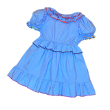 Blue Clown Ruffle Dress (L)