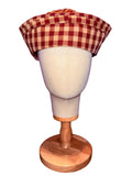 Burgundy Plaid Sailor Hat with ties