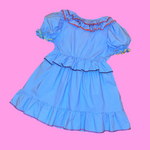 Blue Clown Ruffle Dress (L)