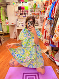 Flower Power Tiered Dress w/ Collar (L)