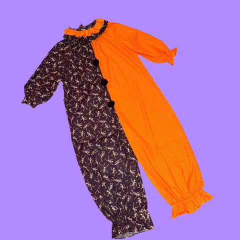Spooky Skeleton Clownsuit w/ Collar (XL)