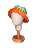 Polka/Plaid Dot Reversible Bucket Hat (M/L)