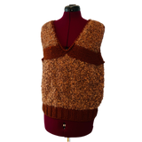 Vintage 1980s Chunky Brown Sweater Vest Sz M/L