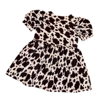Cow Print Babydoll Dress & Bonnet (L)