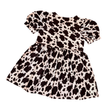 Cow Print Babydoll Dress & Bonnet (L)