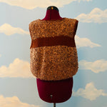 Vintage 1980s Chunky Brown Sweater Vest Sz M/L