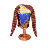 Real Patchwork Bunny Ear Winter Bonnet