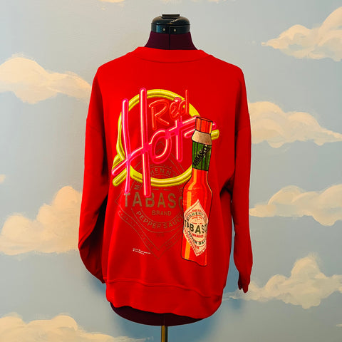 Vintage 90s Red Hot Sauce Crewneck Sweatshirt Sz L