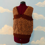 Vintage 1980s Chunky Brown Sweater Vest Sz M/L